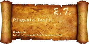 Ringwald Teofil névjegykártya